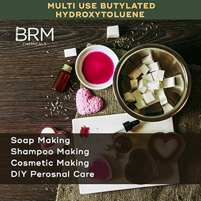 BRM CHEMICALS BHT BUTYLATED HYDROXYTOLUENE - 500 GRAMS FOR DOMESTIC USE, COSMETIC MAKING & DIY PERSONAL CARE FOR FACE, HAIR, SKIN & BODY - Image 2
